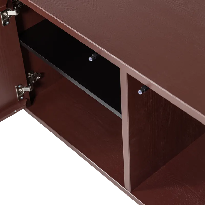 Merel TV-Möbel aus Kiefer, Burgunderrot, Detail, Ansicht 2