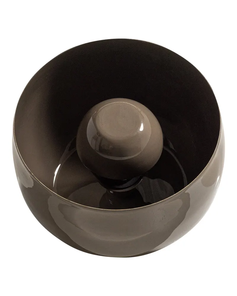 Mero Tischlampe mit runder Metallform, Mokkabraun, Ansicht 2