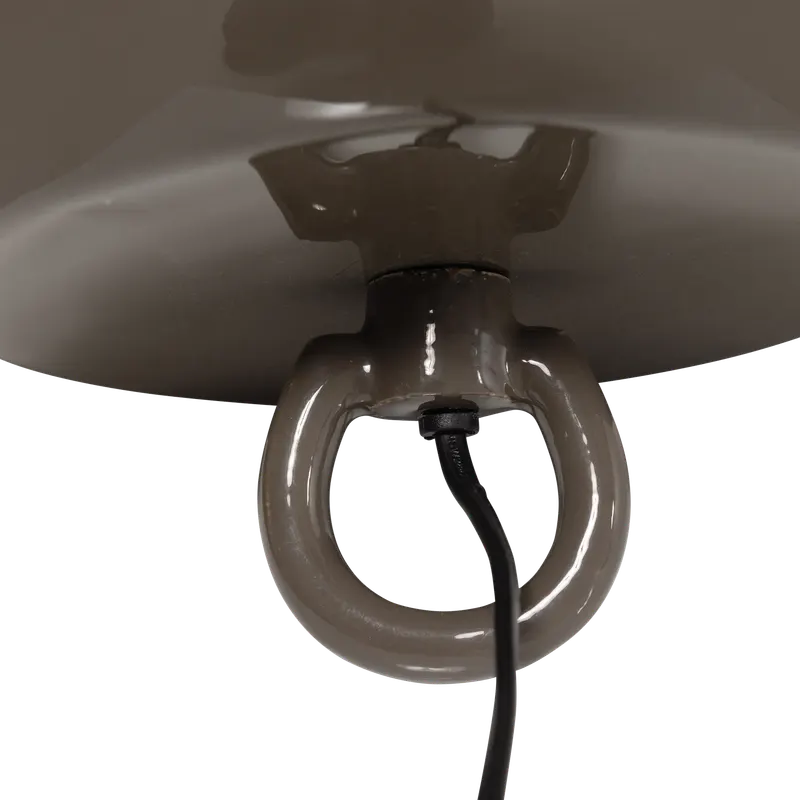 Mero Tischlampe mit runder Metallform, Mokkabraun, Detail, Ansicht 2