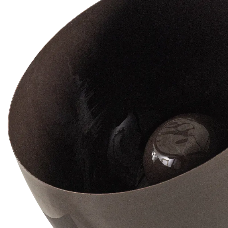 Mero Tischlampe aus Metall, Dunkelbraun, Detail