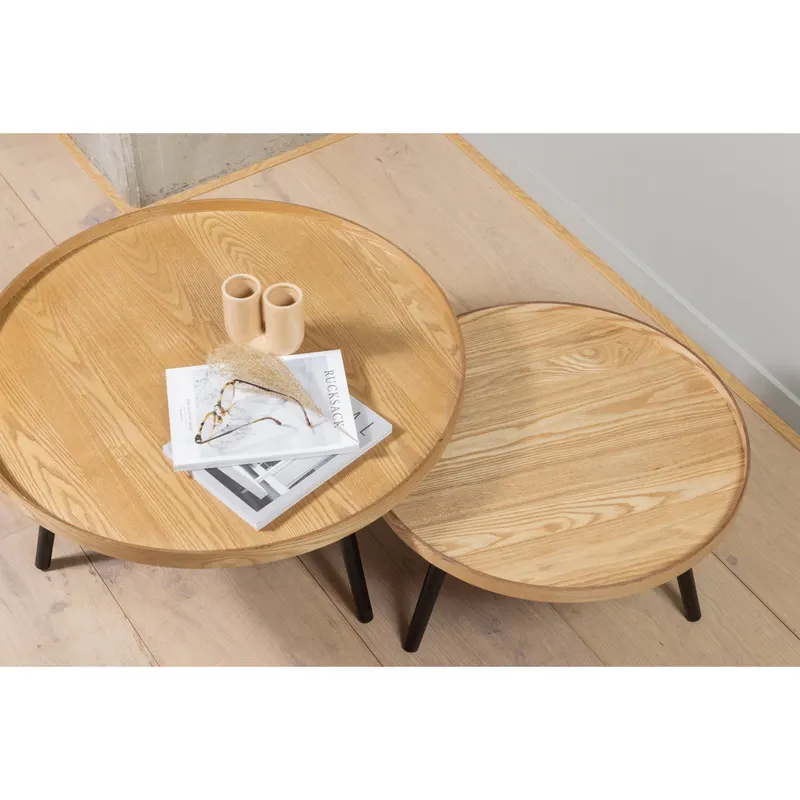 Mesa Beistelltisch mit 60 cm Durchmesser, Natur, im Wohnraum, Ansicht 1