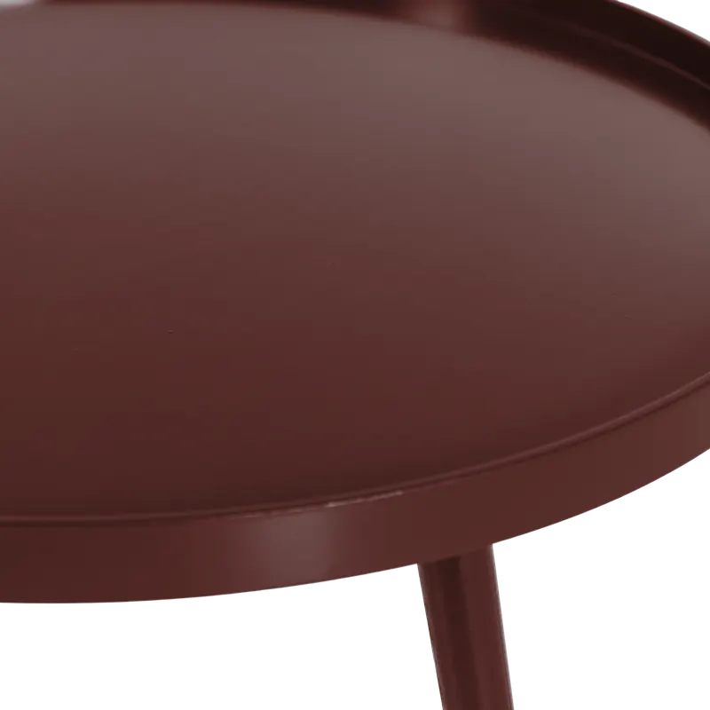 Mesa Beistelltisch mit 60 cm Durchmesser, Burgunderrot, Detail