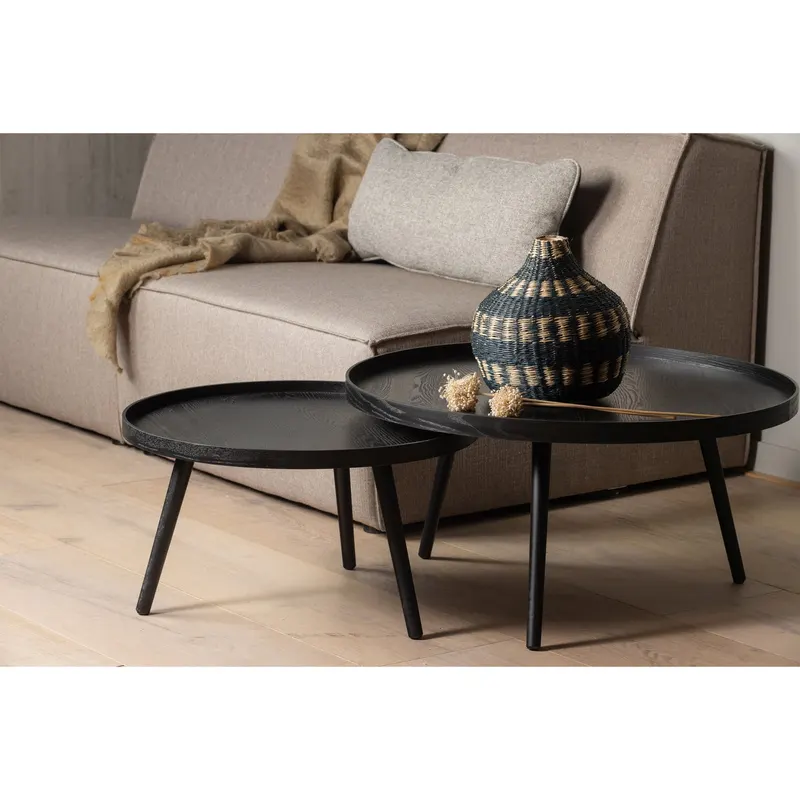 Mesa Beistelltisch mit 60 cm Durchmesser, Schwarz, im Wohnraum, Ansicht 2