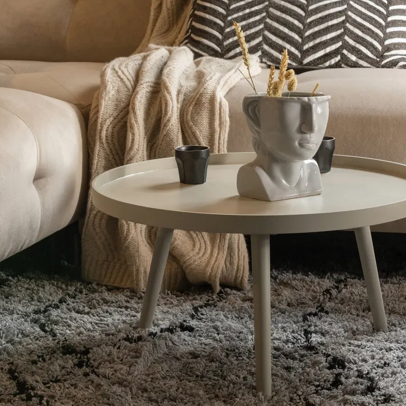 Mesa Beistelltisch mit erhöhtem Rand, Sand, im Wohnraum, Ansicht 1