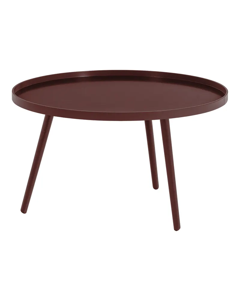 Mesa Beistelltisch mit runder Platte, FSC®-zertifiziert, Burgunderrot