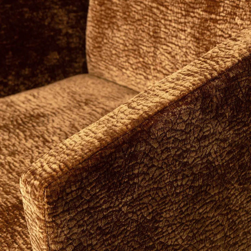 Mount Esszimmerstuhl mit Armlehnen, Mittelbraun, Chenille, Detail, Ansicht 2