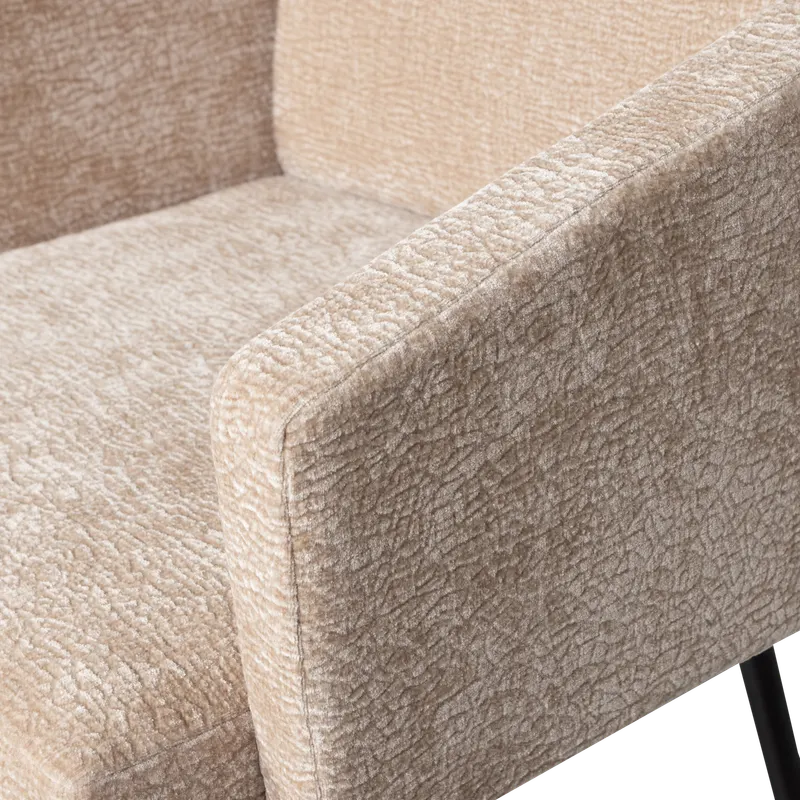 Mount Esszimmerstuhl mit Armlehnen, Sand, Chenille, Detail, Ansicht 2
