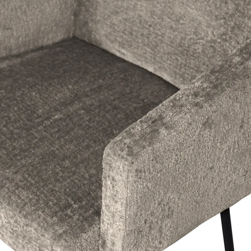 Mount Esszimmerstuhl mit Armlehnen, Taupe, Webstoff, Detail