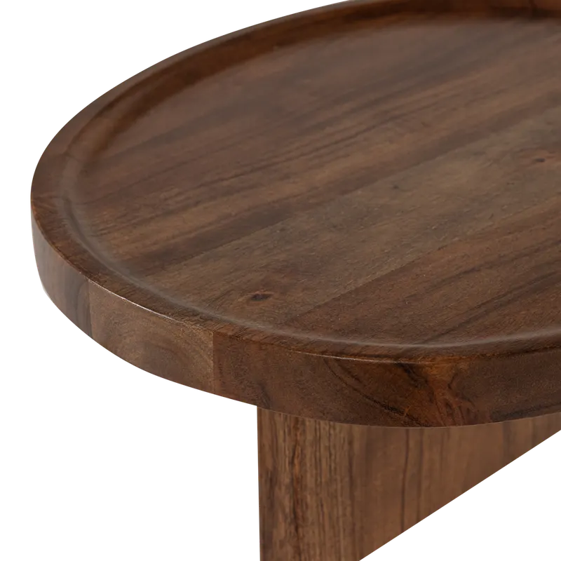Naro Serviertablett aus Mangoholz, Braun, Detail, Ansicht 1