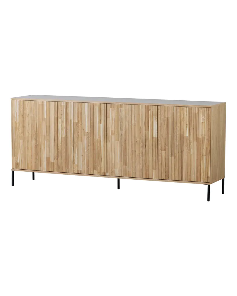 New Gravure Sideboard mit vier Relieftüren, FSC®-zertifiziert, Schwarz