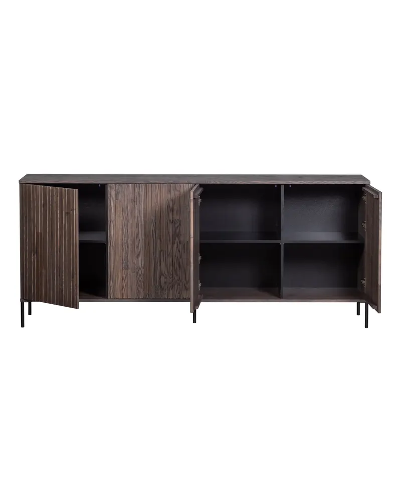 New Gravure Sideboard mit vier Relieftüren, Espresso, Ansicht 3