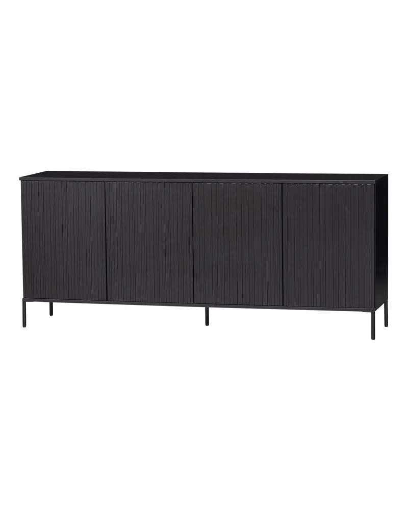 New Gravure Sideboard mit vier Relieftüren, FSC®-zertifiziert, Schwarz