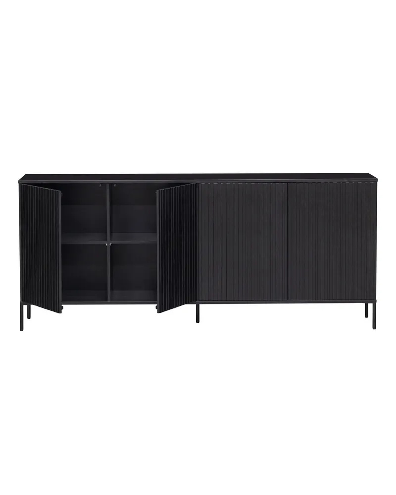 New Gravure Sideboard mit vier Relieftüren, Schwarz, Ansicht 3