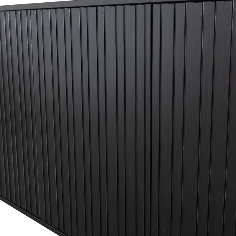 New Gravure Sideboard mit vier Relieftüren, Schwarz, Detail, Ansicht 1