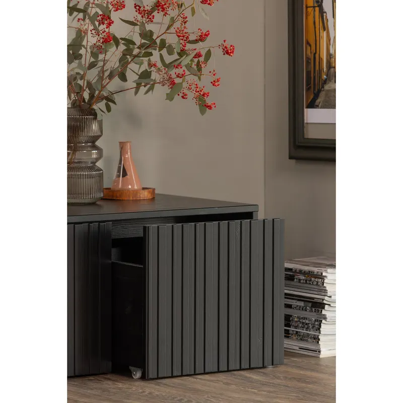 New Gravure Sitzbank, Schwarz, im Wohnraum, Ansicht 2