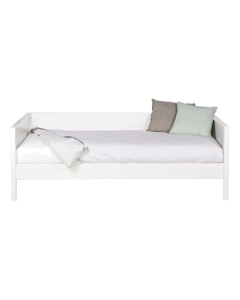 Nikki Sofabett aus gebürsteter Kiefer, Weiß, Ansicht 1