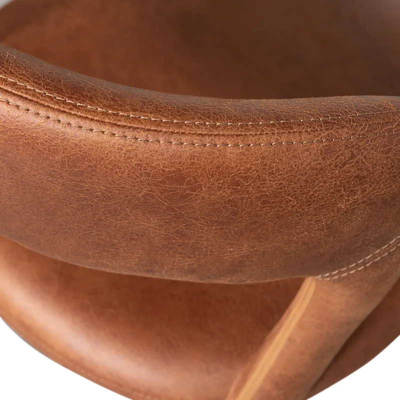 Noble Esszimmerstuhl in Lederoptik, Cognac, Detail, Ansicht 2