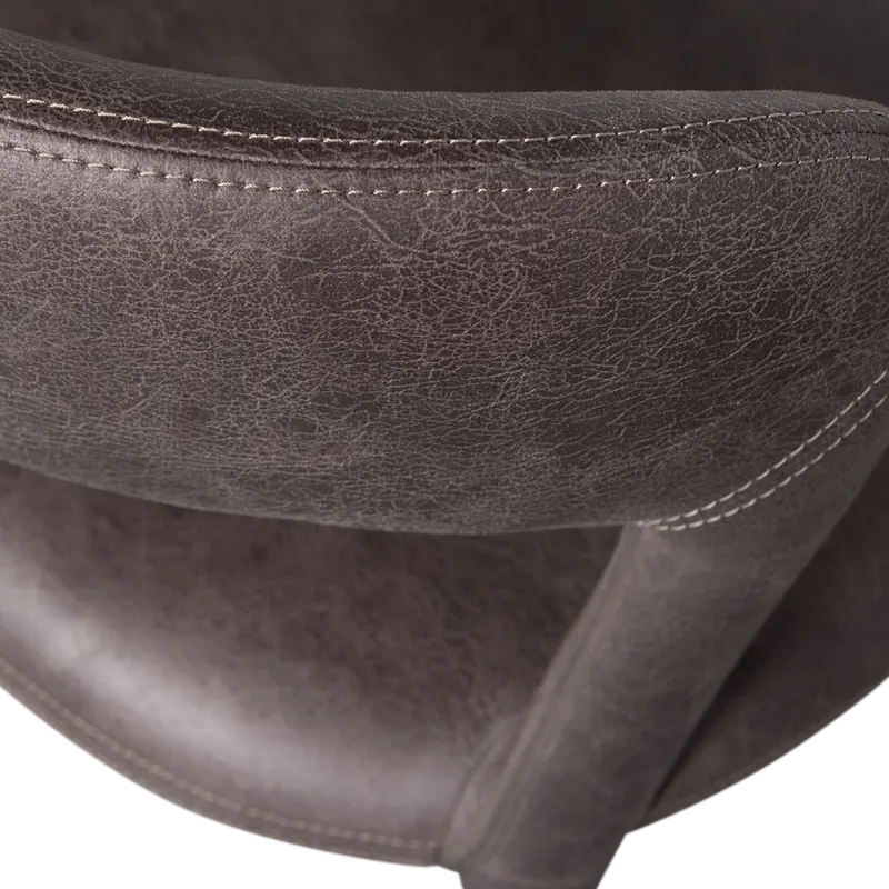 Noble Esszimmerstuhl in Lederoptik, Schwarz/grau, Detail, Ansicht 2