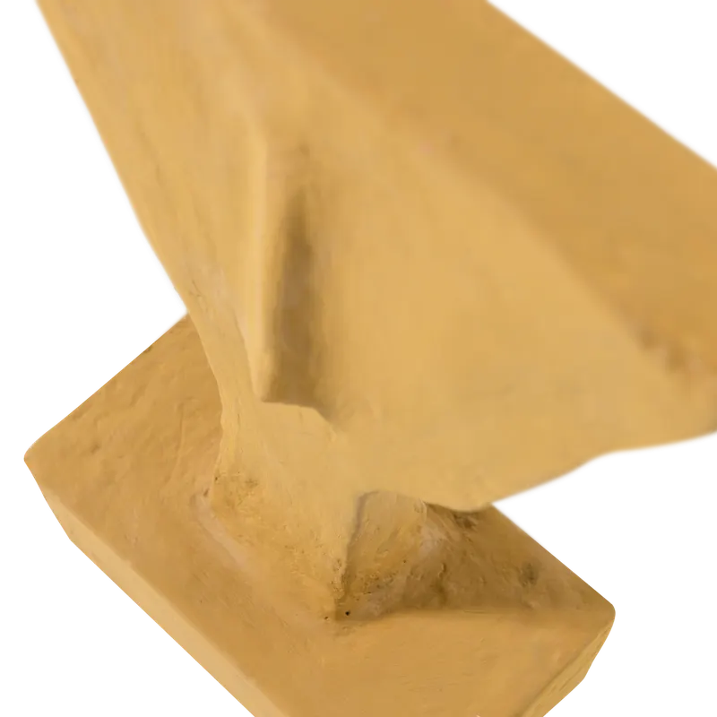 Olen Dekofigur aus Pappmaché, Honiggelb, Detail, Ansicht 2