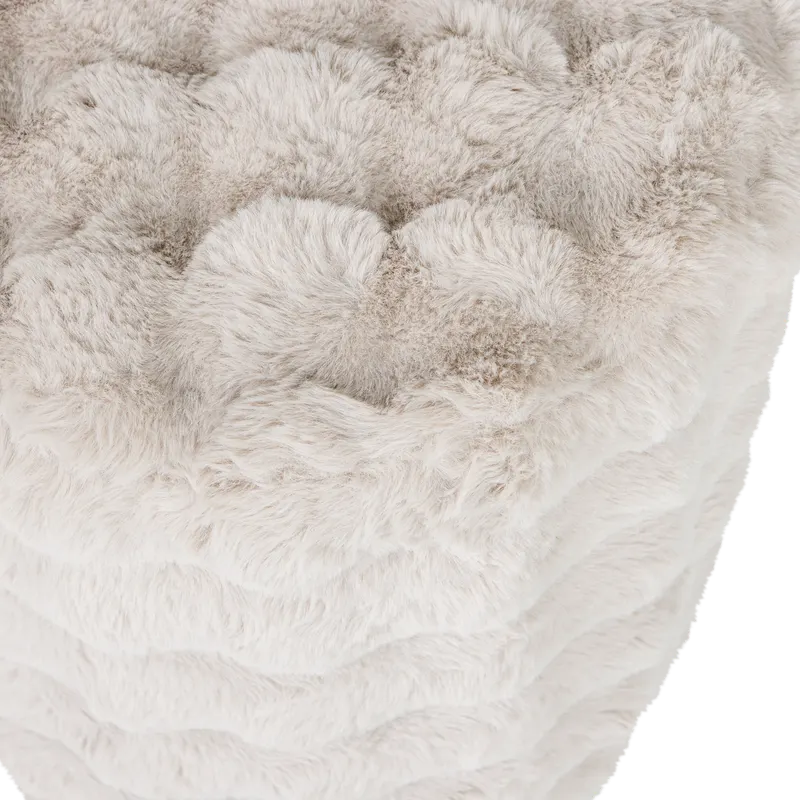 Olven Hocker aus Fluffy Stoff, Natur, Detail