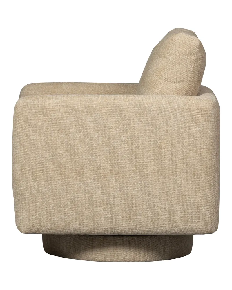 Oscar Drehsessel aus Chenille-Stoff, Natur, Ansicht 3