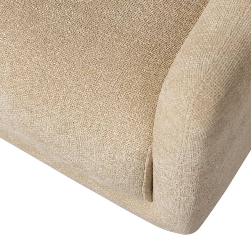 Oscar Drehsessel aus Chenille-Stoff, Natur, Detail, Ansicht 1
