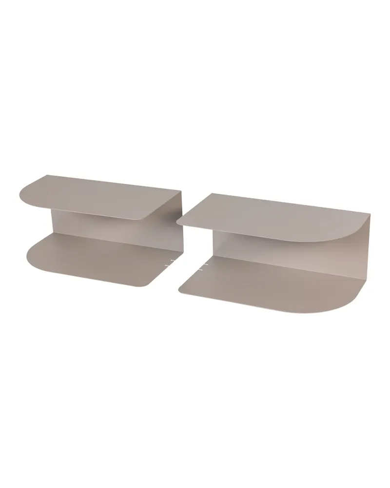 Ovia Nachttisch-Set aus Metall, Sand, Ansicht 1