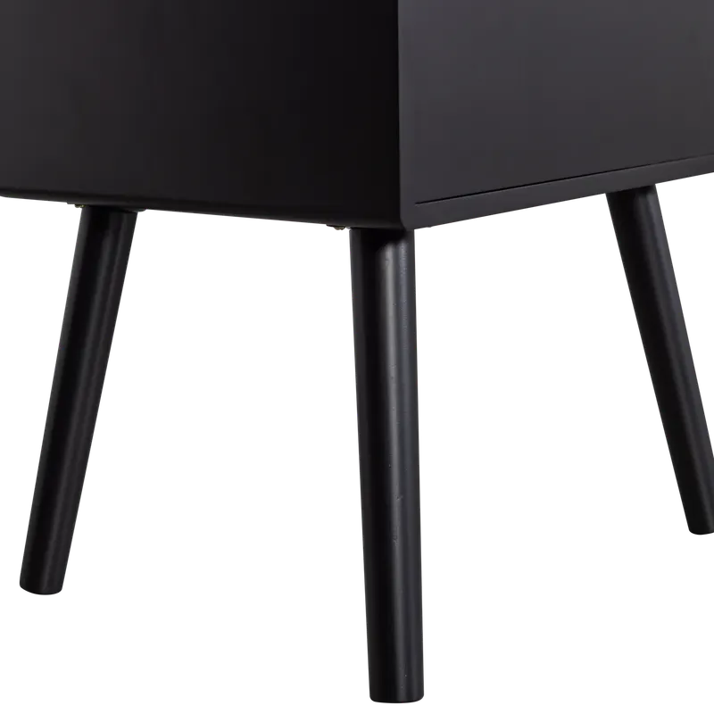 Ozzy Nachttisch mit offenem Fach, Schwarz, Detail, Ansicht 2