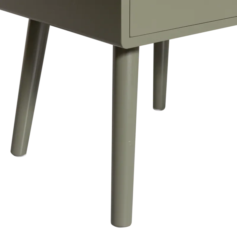 Ozzy Nachttisch mit offenem Fach und Schublade, Warmes Grün, Detail, Ansicht 2