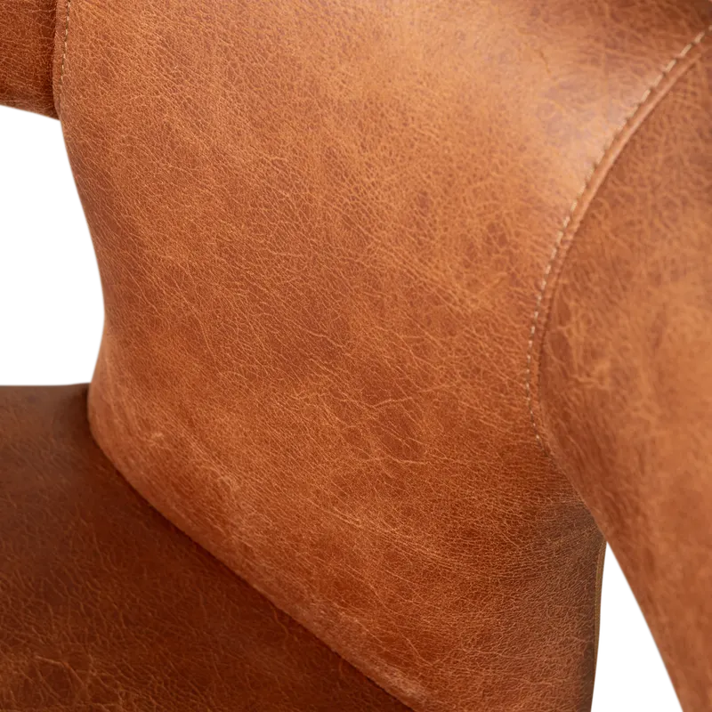 Permit Esszimmerstuhl in Lederoptik, Cognac, Detail, Ansicht 1