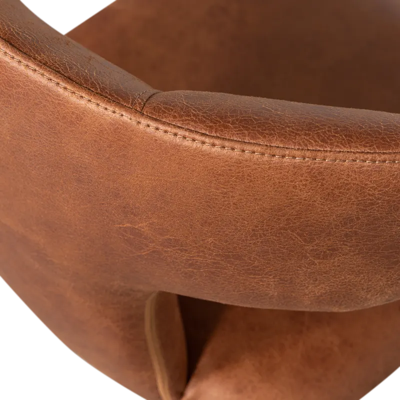 Permit Esszimmerstuhl in Lederoptik, Cognac, Detail, Ansicht 2