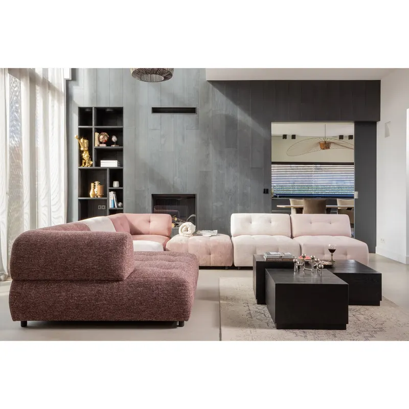 Pim Beistelltisch-Set aus schwarzem MDF, Schwarz, im Wohnraum, Ansicht 1