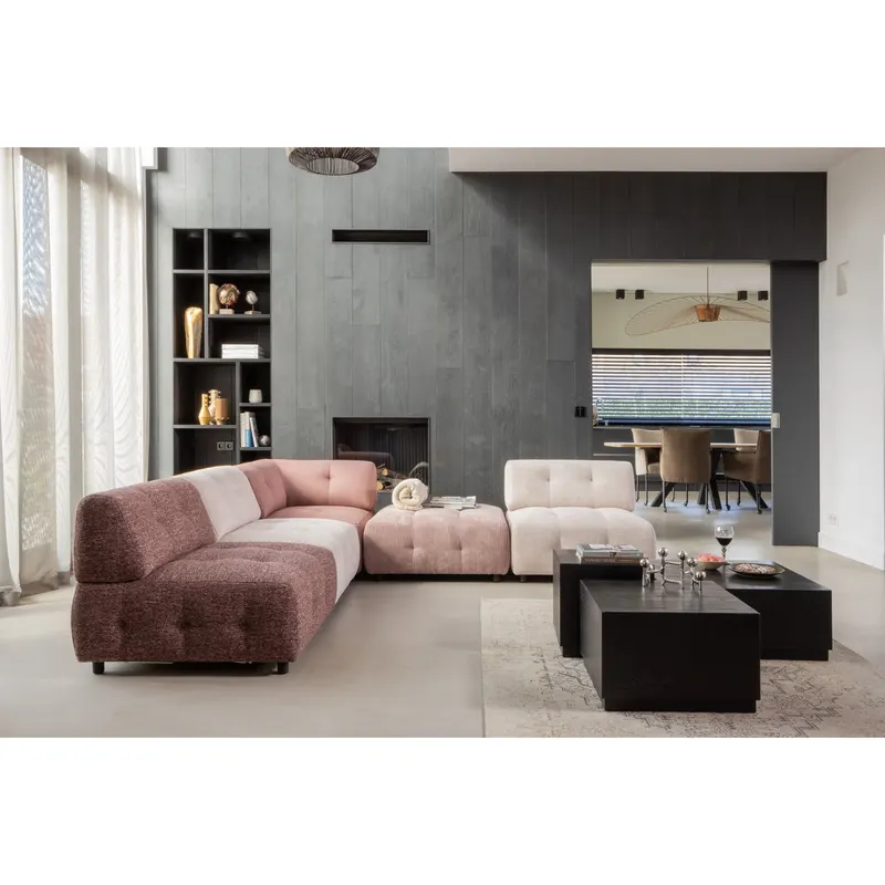 Pim Beistelltisch-Set aus schwarzem MDF, Schwarz, im Wohnraum, Ansicht 2