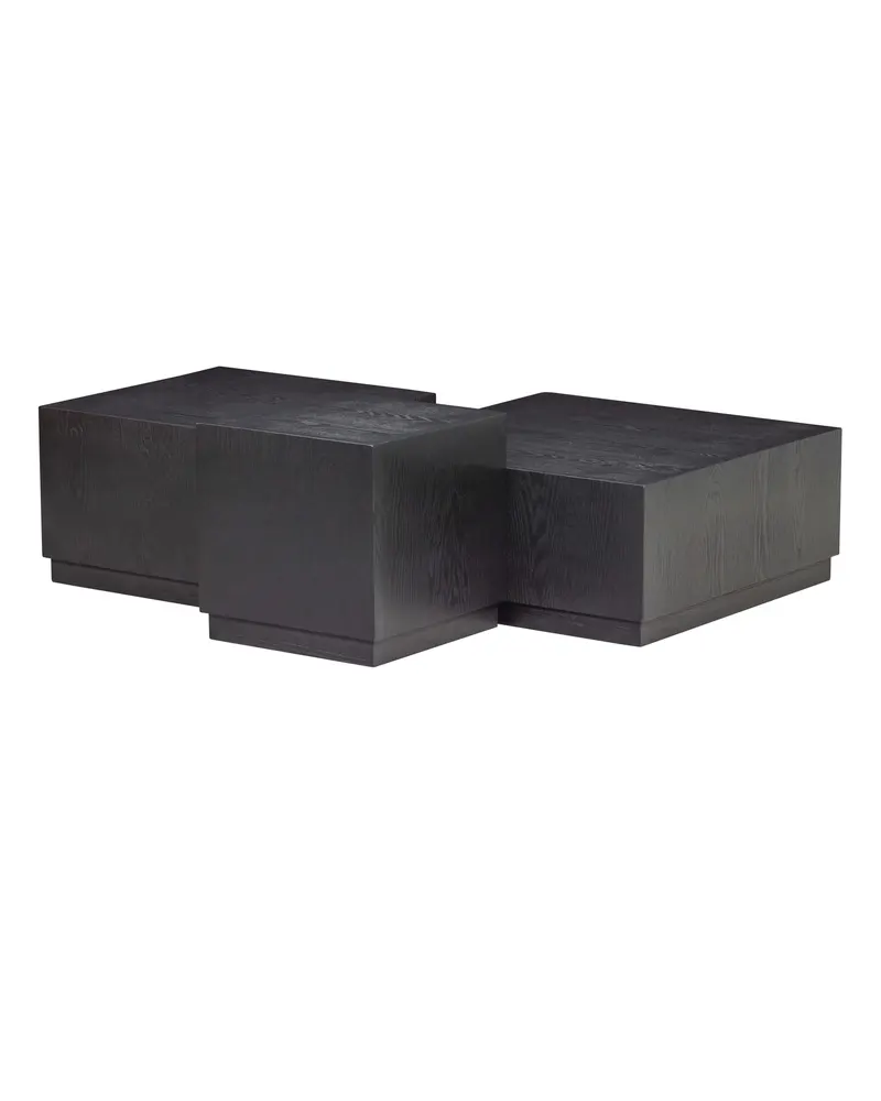 Pim Beistelltisch-Set aus schwarzem MDF, Schwarz, Ansicht 4