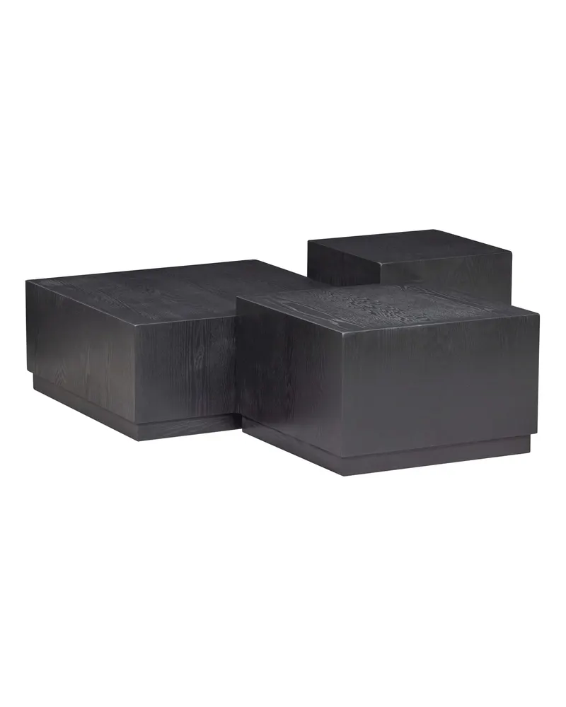 Pim Beistelltisch-Set aus schwarzem MDF, Schwarz, Ansicht 5