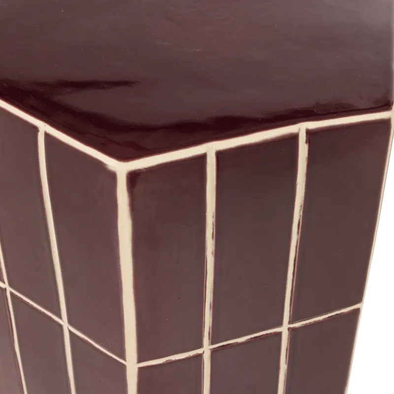 Plu Beistelltisch aus Keramik, Lila, Detail, Ansicht 1