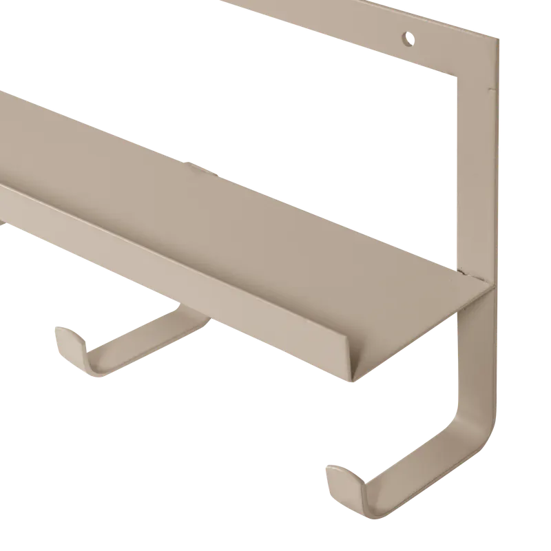 Quinn Wandgarderobe mit fünf Haken, Sand, Detail, Ansicht 1