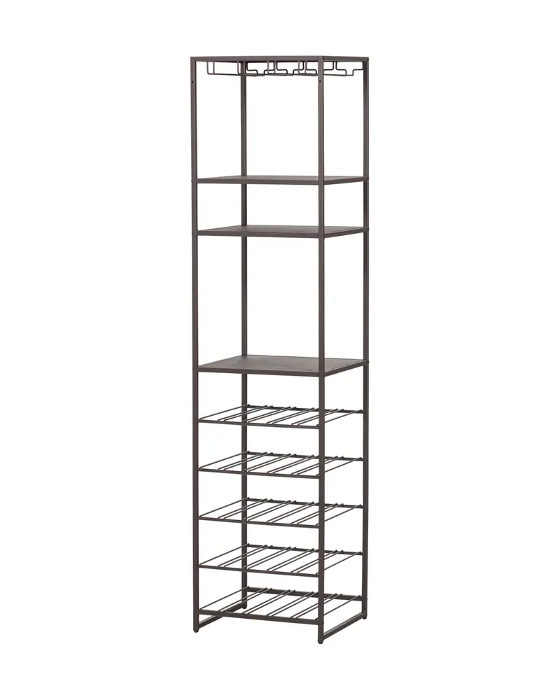 Reese schmales Weinregal aus Metall, Dunkelbraun