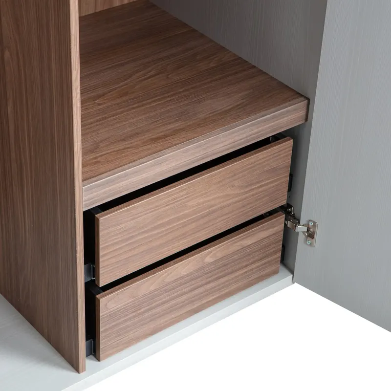 Rens Kleiderschrank mit zwei Türen, Pebble grey, Detail, Ansicht 1