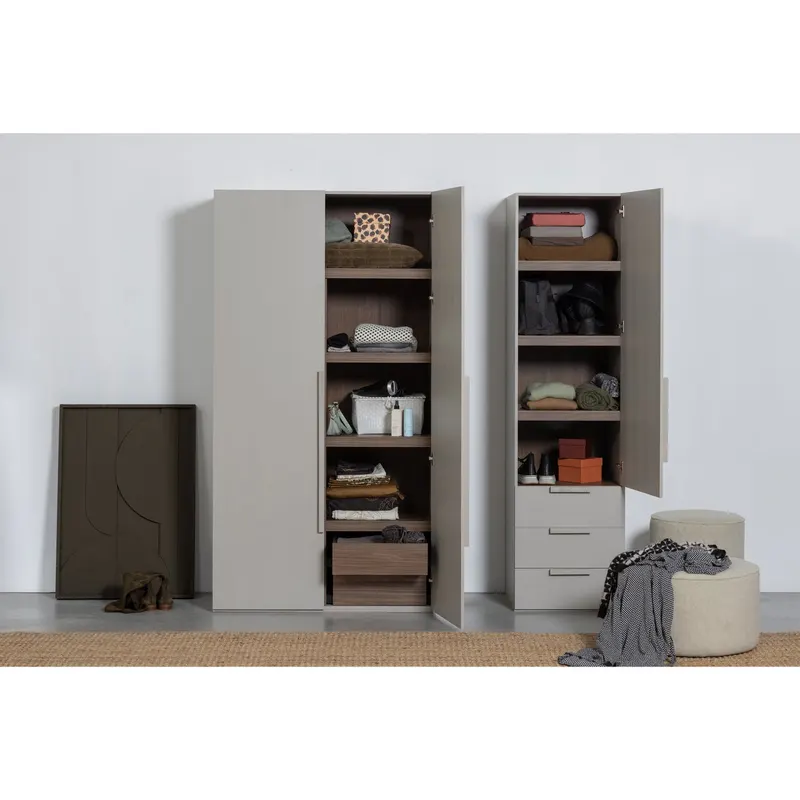 Rens Kleiderschrank mit Tür und 3 Schubladen, im Wohnraum, Ansicht 2