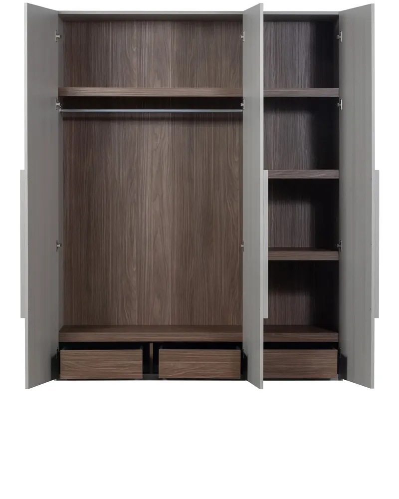 Rens Kleiderschrank, Pebble grey, 3-türig, Ansicht 3