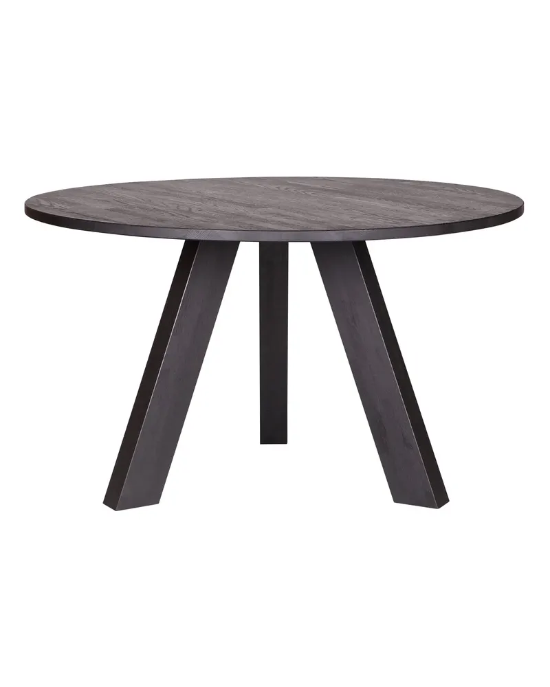 Rhonda runder Esstisch aus Eiche, Ø 129 cm, FSC®-zertifiziert, Schwarz