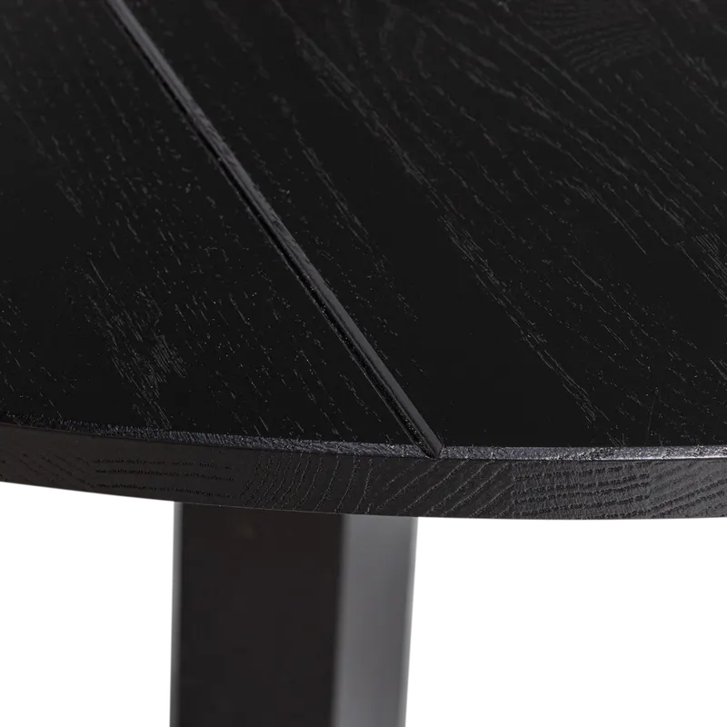 Rhonda runder Esstisch aus Eiche, Schwarz, Detail, Ansicht 2