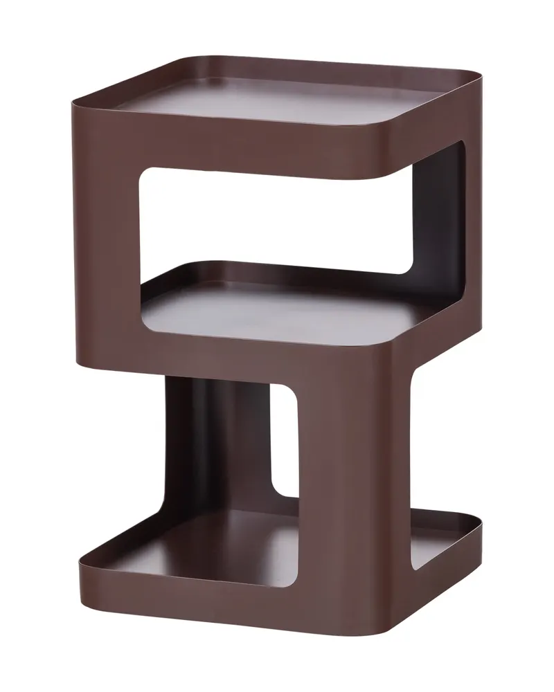 Riv Beistelltisch aus Metall, Lila/braun