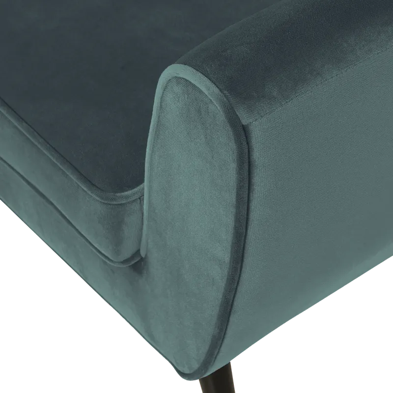 Rocco Sessel mit gepolsterten Armlehnen, Teal, Samt, Detail
