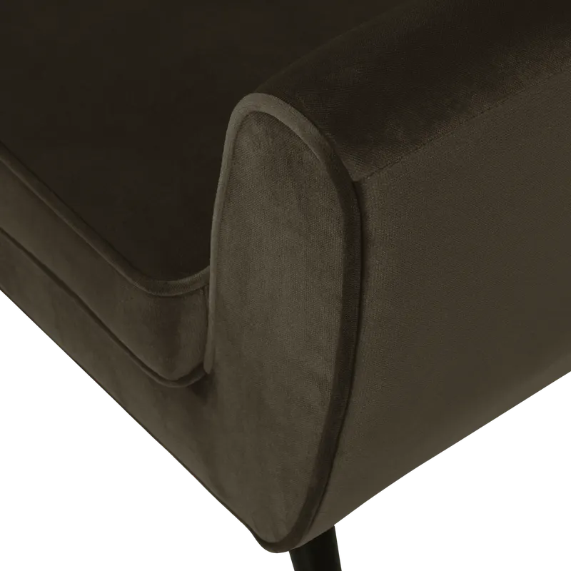 Rocco Sessel mit gepolsterten Armlehnen, Warmes grün, Samt, Detail