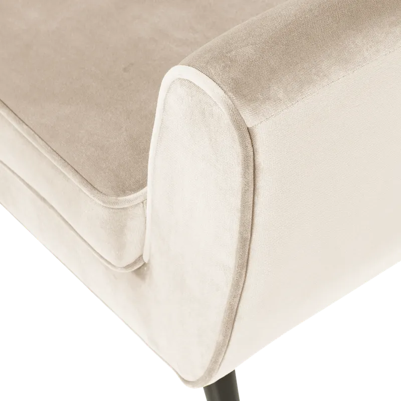 Rocco Sessel mit gepolsterten Armlehnen, Off white, Samt, Detail