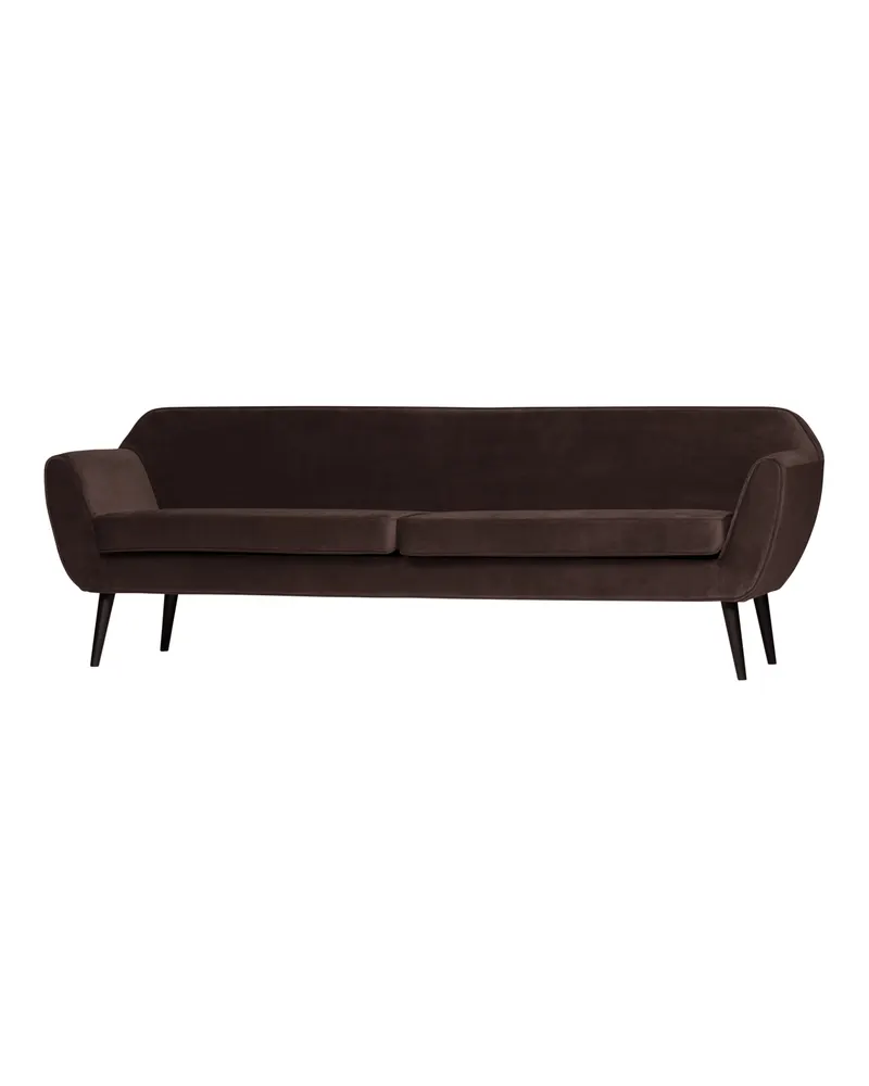 Rocco XL 4-Sitzer-Sofa mit 230 cm Breite, Dunkelbraun, Samt, Ansicht 1