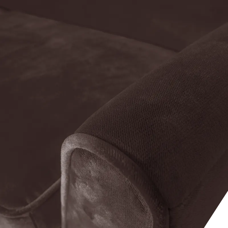 Rocco XL 4-Sitzer-Sofa mit 230 cm Breite, Dunkelbraun, Samt, Detail