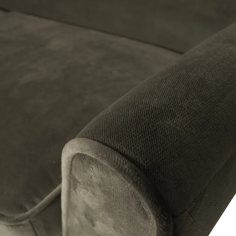 Rocco XL 4-Sitzer-Sofa mit 230 cm Breite, Grün, Samt, Detail